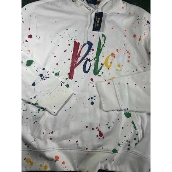 NEW Polo Ralph Lauren Big & Tall Men’s 2XB Paint Splatter Hoodie Sweatshirt $168 - Picture 3 of 11
